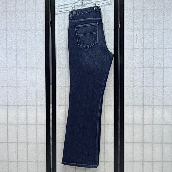 Tommy Hilfiger Petite Low Rise Boot Cut Stretch Denim Jeans 10P Dark Wash Faded - Picture 6 of 14